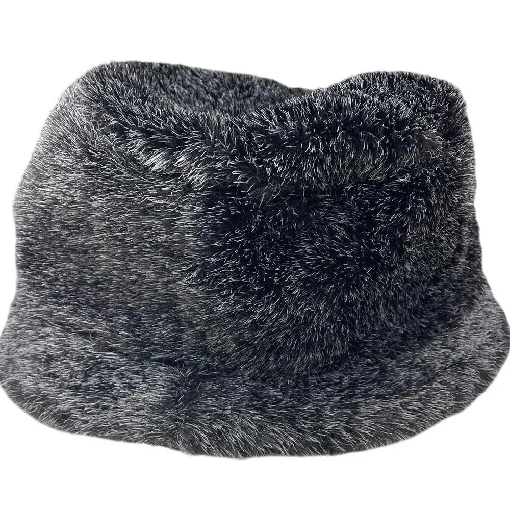 Parkhurst Faux Fur Bucket Hat Russian Style Ladies Winter Hat Old Money Gray